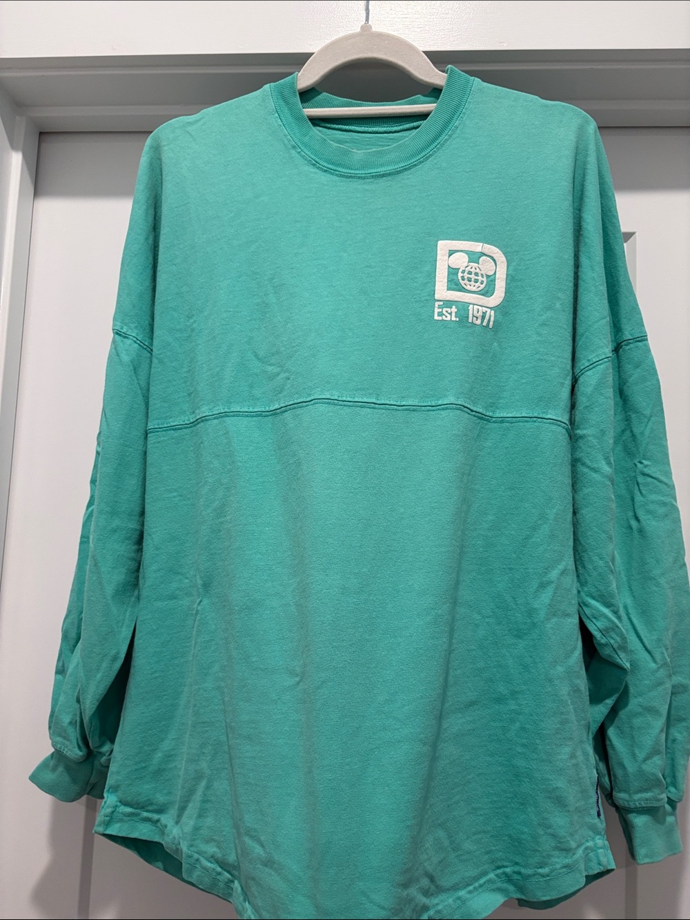 Relaxed Long-Sleeve Tee in Teal with Est. 1971 Graphic